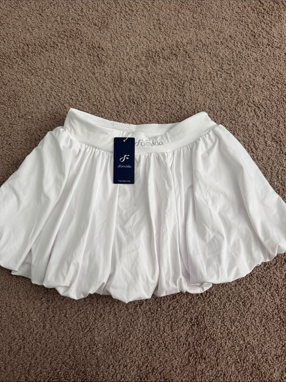White Bubble Skirt - Flowy Women's Skirt